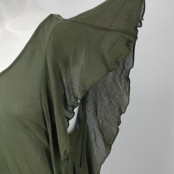 Hinge Sheer Green Ruffle Top Size S - Picture 10 of 13